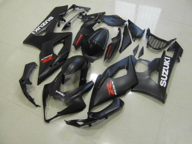 05-06 Matte Black with White Decals Suzuki GSXR 1000 Motorcycle Fairings