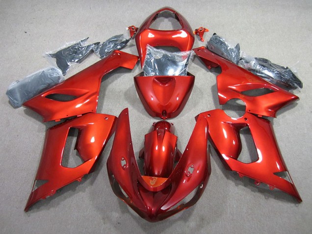 05-06 Orange Kawasaki ZX6R Motorcycle Fairing 05-06 Orange Kawasaki ZX6R Motorcycle Fairing