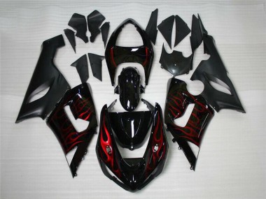 05-06 Red Black Kawasaki ZX6R Motorcycle Fairings