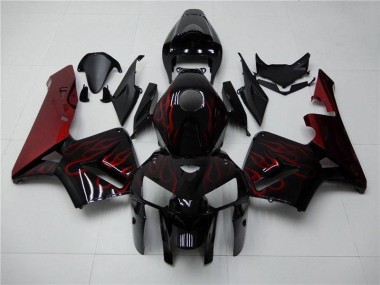 05-06 Red Flame Black Honda CBR600RR Motorcycle Fairings