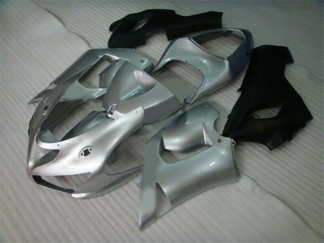 05-06 Silver Black Kawasaki ZX6R Motorcycle Fairings 05-06 Silver Black Kawasaki ZX6R Motorcycle Fairings