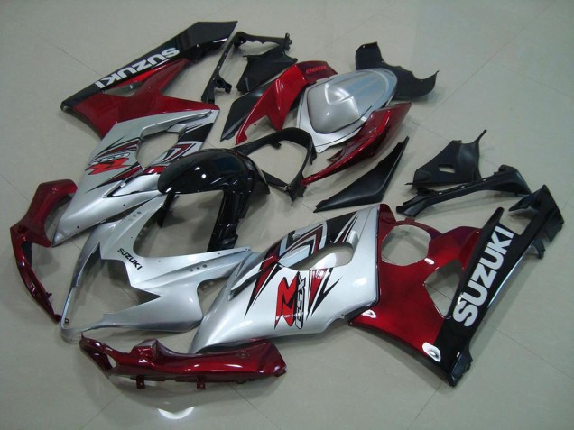 05-06 Silver Red Suzuki GSXR 1000 Motorcycle Fairings 05-06 Silver Red Suzuki GSXR 1000 Motorcycle Fairings
