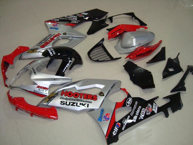 05-06 Silver and Red Suzuki GSXR 1000 Motorcycle Fairings 05-06 Silver and Red Suzuki GSXR 1000 Motorcycle Fairings