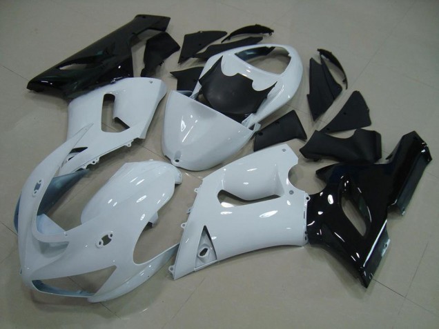 05-06 White Black Kawasaki ZX6R Motorcycle Fairings 05-06 White Black Kawasaki ZX6R Motorcycle Fairings