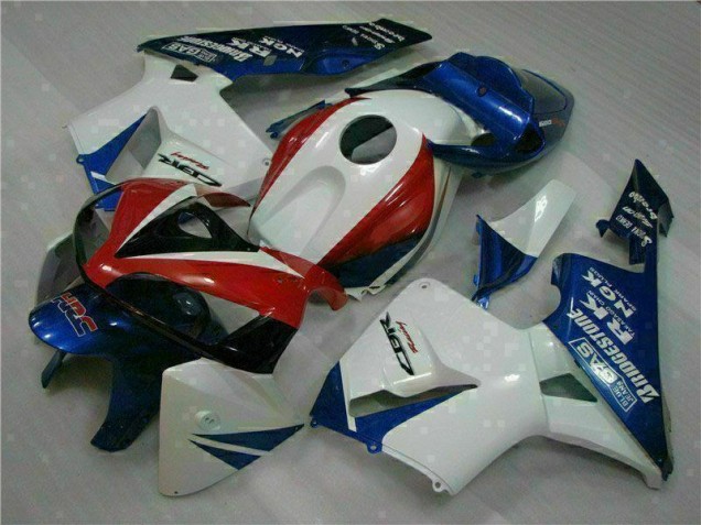 05-06 White Blue Honda CBR600RR Motorcycle Fairings