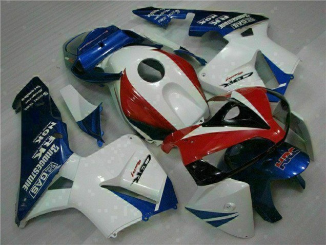 05-06 White Blue Honda CBR600RR Motorcycle Fairings
