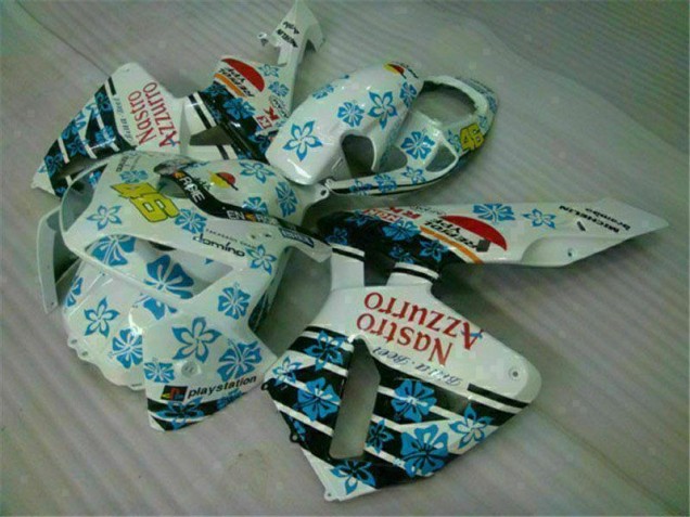 05-06 White Blue Nastro Azzurro 46 Honda CBR600RR Motorcycle Fairing