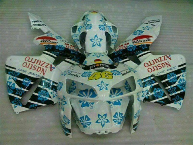 05-06 White Blue Nastro Azzurro 46 Honda CBR600RR Motorcycle Fairing
