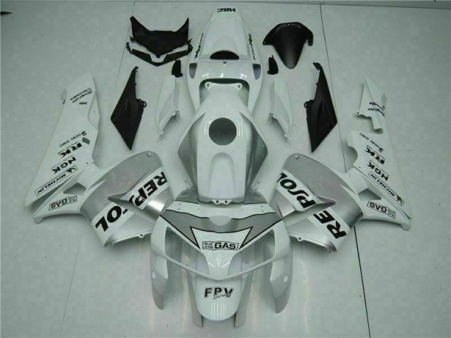05-06 White Honda CBR600RR Aftermarket Motorcycle Fairing 05-06 White Honda CBR600RR Aftermarket Motorcycle Fairing