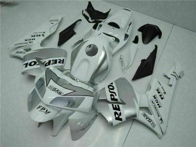 05-06 White Honda CBR600RR Aftermarket Motorcycle Fairing 05-06 White Honda CBR600RR Aftermarket Motorcycle Fairing