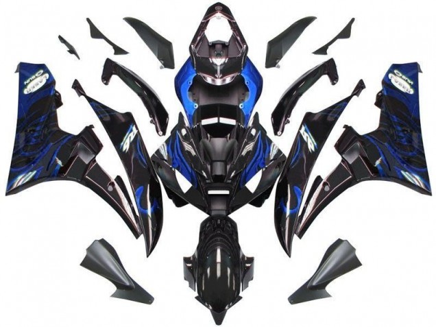 06-07 Black Blue Flame Yamaha YZF R6 Motorcycle Fairings 06-07 Black Blue Flame Yamaha YZF R6 Motorcycle Fairings