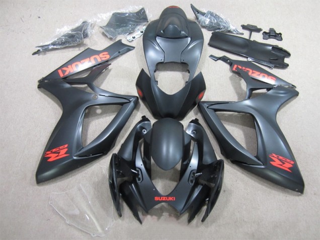 06-07 Black Red Decal Suzuki GSXR 600 Motorcycle Fairings 06-07 Black Red Decal Suzuki GSXR 600 Motorcycle Fairings