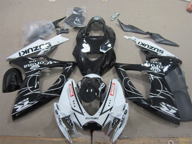 06-07 Black White Corona Extra Motul Suzuki GSXR 600 Motorcycle Fairings 06-07 Black White Corona Extra Motul Suzuki GSXR 600 Motorcycle Fairings