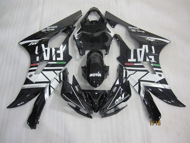 06-07 Black White Motul Fiat Yamaha YZF R6 Motorcycle Fairings 06-07 Black White Motul Fiat Yamaha YZF R6 Motorcycle Fairings
