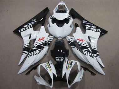 06-07 Black White Motul Yamaha YZF R6 Motorcycle Fairings