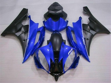 06-07 Blue Black Yamaha YZF R6 Aftermarket Motorcycle Fairings