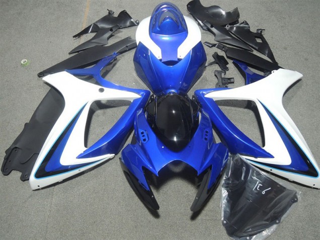 06-07 Blue White Black Suzuki GSXR 600 Motorcycle Fairings 06-07 Blue White Black Suzuki GSXR 600 Motorcycle Fairings