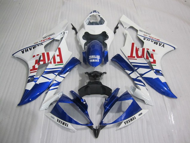 06-07 Blue White Fiat Yamaha YZF R6 Motorcycle Fairings