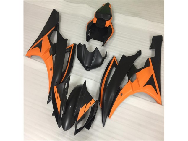 06-07 Orange Black Yamaha YZF R6 Motorcycle Fairing 06-07 Orange Black Yamaha YZF R6 Motorcycle Fairing