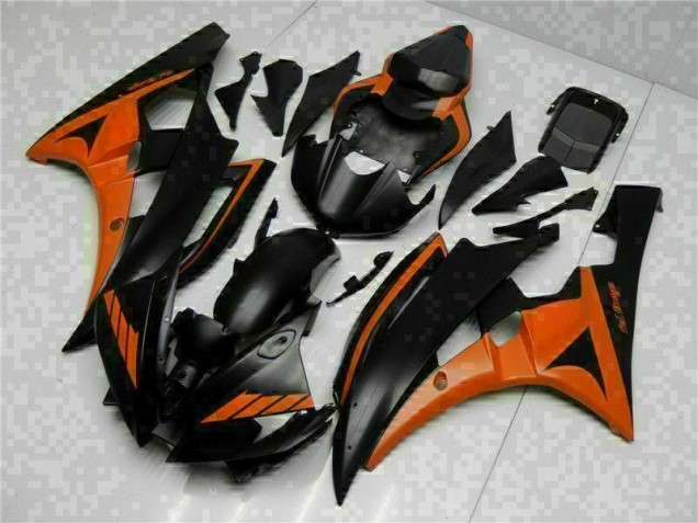 06-07 Orange Black Yamaha YZF R6 Motorcycle Fairings 06-07 Orange Black Yamaha YZF R6 Motorcycle Fairings