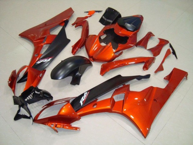 06-07 Orange Matte Black Yamaha YZF R6 Motorcycle Fairing 06-07 Orange Matte Black Yamaha YZF R6 Motorcycle Fairing