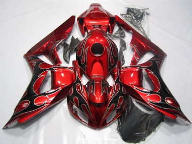 06-07 Red Black Flame Honda CBR1000RR Motorcycle Fairing
