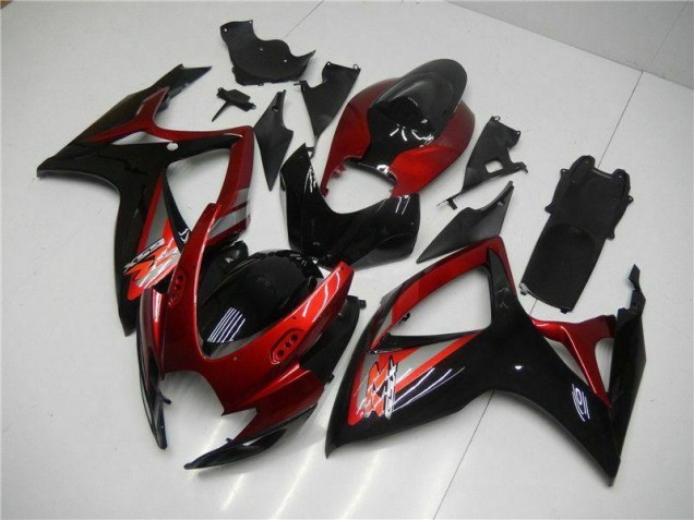 06-07 Red Black Suzuki GSXR 600/750 Motorcycle Fairings 06-07 Red Black Suzuki GSXR 600/750 Motorcycle Fairings