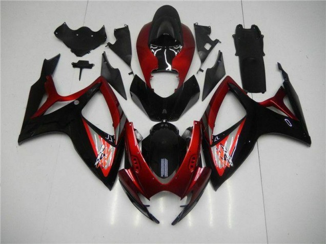 06-07 Red Black Suzuki GSXR 600/750 Motorcycle Fairings 06-07 Red Black Suzuki GSXR 600/750 Motorcycle Fairings