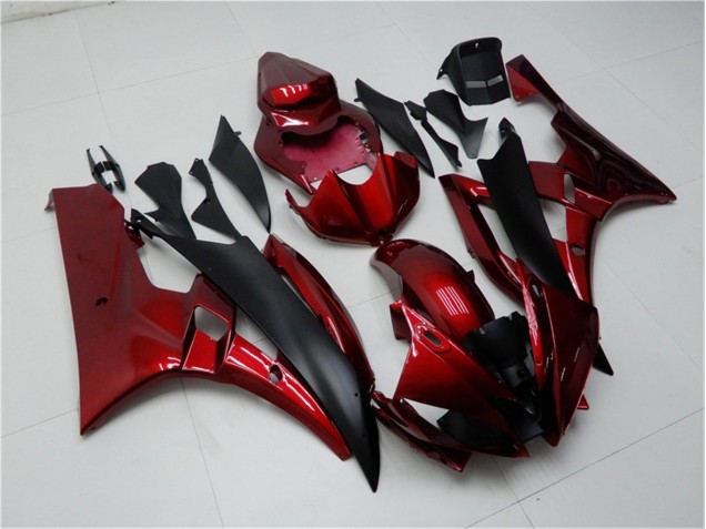 06-07 Red Black Yamaha YZF R6 Motorcycle Fairing 06-07 Red Black Yamaha YZF R6 Motorcycle Fairing