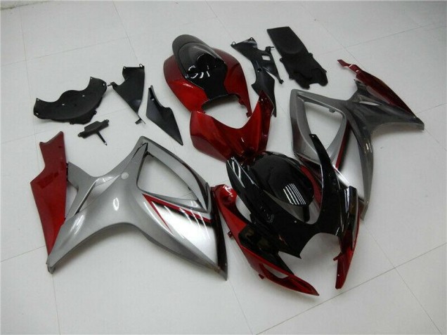 06-07 Red Silver Suzuki GSXR 600/750 Motorcycle Fairings 06-07 Red Silver Suzuki GSXR 600/750 Motorcycle Fairings