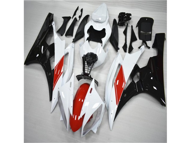06-07 Red White Black Yamaha YZF R6 Motorcycle Fairings 06-07 Red White Black Yamaha YZF R6 Motorcycle Fairings
