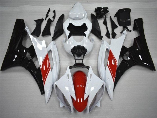 06-07 Red White Black Yamaha YZF R6 Motorcycle Fairings 06-07 Red White Black Yamaha YZF R6 Motorcycle Fairings