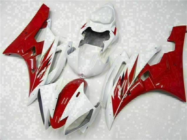06-07 Red White Yamaha YZF R6 Motorcycle Bodywork 06-07 Red White Yamaha YZF R6 Motorcycle Bodywork
