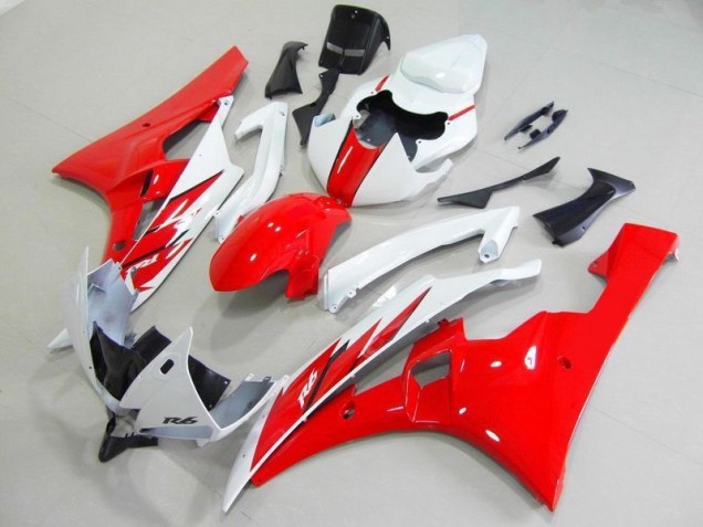 06-07 Red White Yamaha YZF R6 Motorcycle Fairing Kits & Plastic 06-07 Red White Yamaha YZF R6 Motorcycle Fairing Kits & Plastic