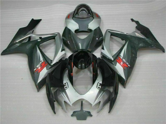 06-07 Silver Black Suzuki GSXR 600/750 Motorcycle Fairings 06-07 Silver Black Suzuki GSXR 600/750 Motorcycle Fairings