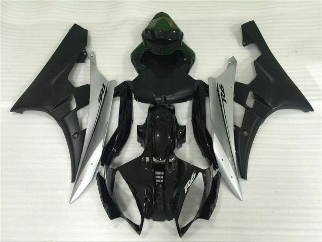 06-07 Silver Black Yamaha YZF R6 Motorcycle Fairings 06-07 Silver Black Yamaha YZF R6 Motorcycle Fairings
