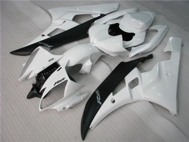 06-07 White Black Yamaha YZF R6 Motorcycle Fairing 06-07 White Black Yamaha YZF R6 Motorcycle Fairing