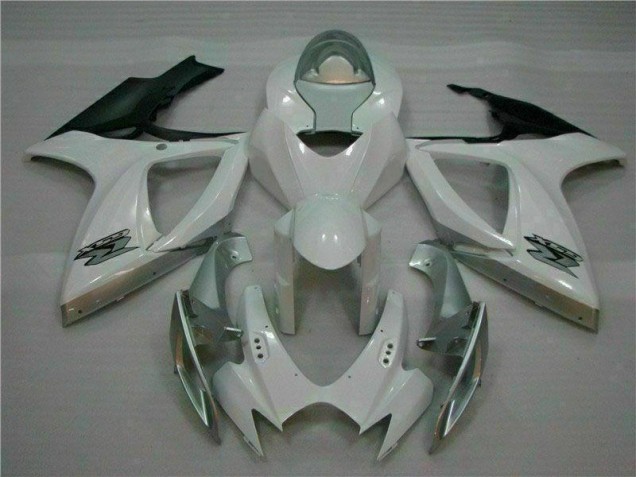 06-07 White Silver Suzuki GSXR 600/750 Motorcycle Bodywork 06-07 White Silver Suzuki GSXR 600/750 Motorcycle Bodywork