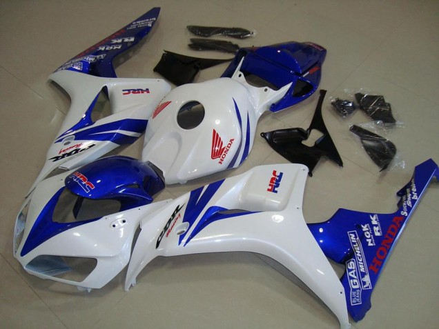 06-07 White and Blue Honda CBR1000RR Motorcycle Fairings 06-07 White and Blue Honda CBR1000RR Motorcycle Fairings