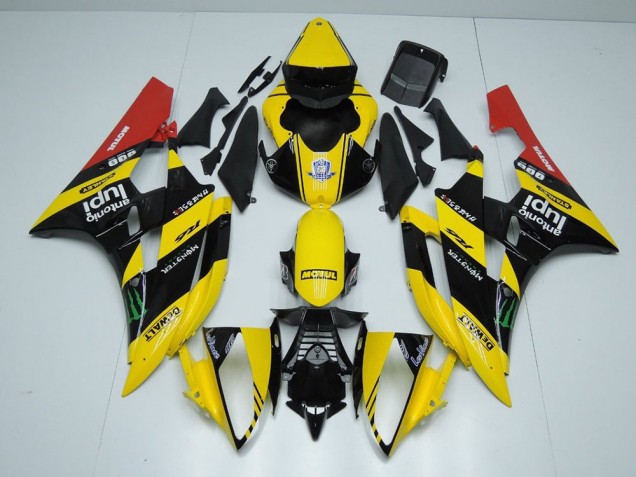 06-07 Yellow Black Monster Yamaha YZF R6 Motorcycle Fairings