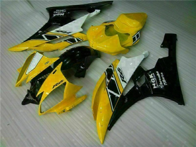 06-07 Yellow Black Yamaha YZF R6 Motorcycle Fairing 06-07 Yellow Black Yamaha YZF R6 Motorcycle Fairing