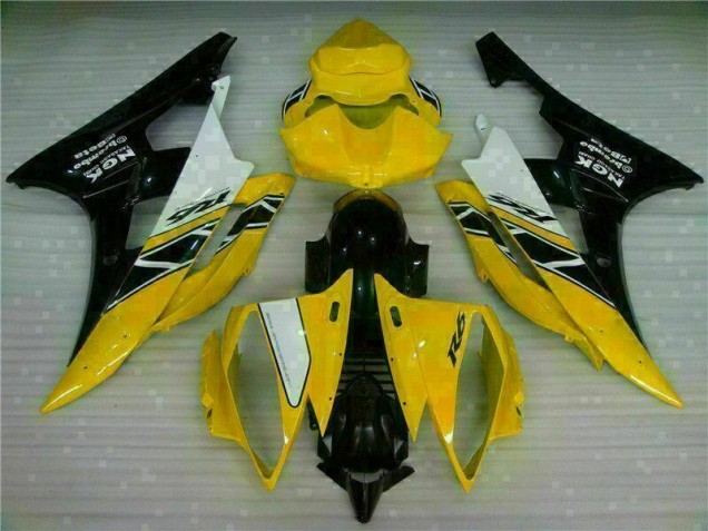 06-07 Yellow Black Yamaha YZF R6 Motorcycle Fairing 06-07 Yellow Black Yamaha YZF R6 Motorcycle Fairing