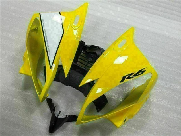 06-07 Yellow White Black Yamaha YZF R6 Motorcycle Fairing 06-07 Yellow White Black Yamaha YZF R6 Motorcycle Fairing