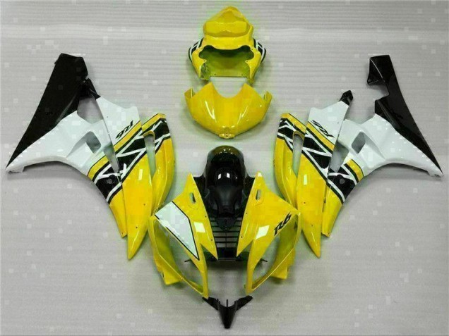 06-07 Yellow White Black Yamaha YZF R6 Motorcycle Fairing 06-07 Yellow White Black Yamaha YZF R6 Motorcycle Fairing