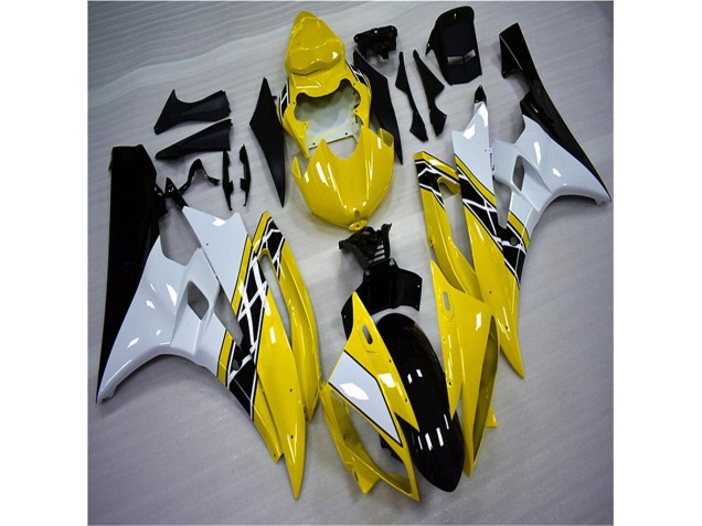 06-07 Yellow White Black Yamaha YZF R6 Motorcycle Fairings 06-07 Yellow White Black Yamaha YZF R6 Motorcycle Fairings