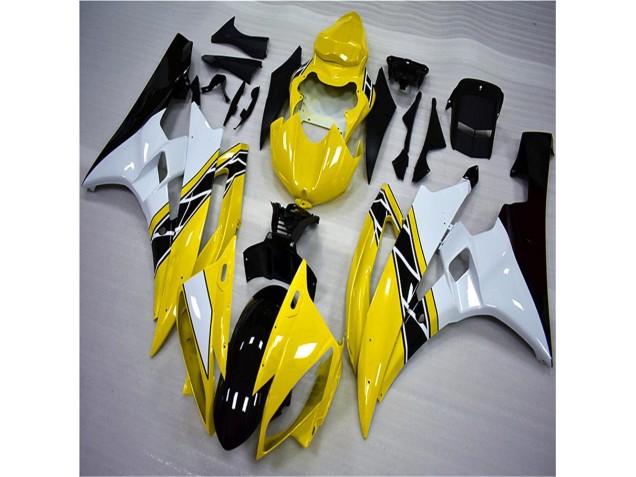 06-07 Yellow White Black Yamaha YZF R6 Motorcycle Fairings 06-07 Yellow White Black Yamaha YZF R6 Motorcycle Fairings