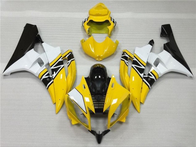 06-07 Yellow White Black Yamaha YZF R6 Motorcycle Fairings 06-07 Yellow White Black Yamaha YZF R6 Motorcycle Fairings