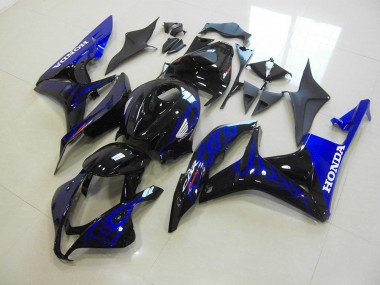 07-08 Black Blue Flame Honda CBR600RR Motorcycle Fairings
