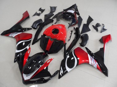 07-08 Black Red Glossy Yamaha YZF R1 Motorcycle Fairings