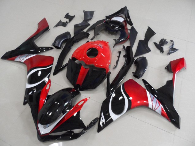 07-08 Black Red Glossy Yamaha YZF R1 Motorcycle Fairings 07-08 Black Red Glossy Yamaha YZF R1 Motorcycle Fairings